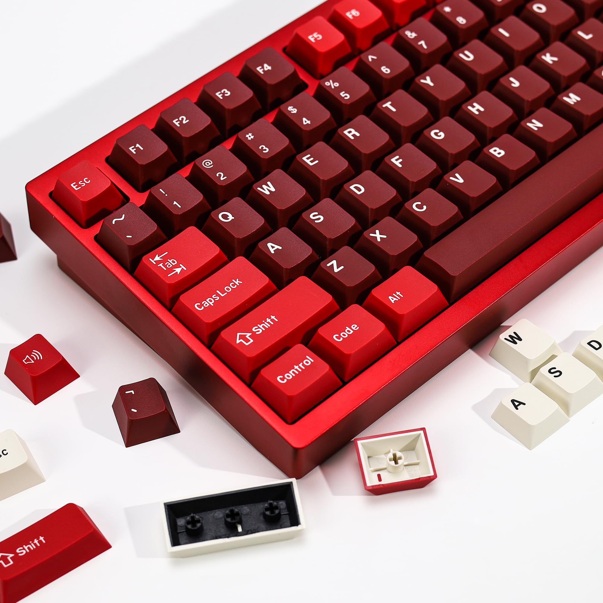 Amazon.com: KBDiy Jamon PBT Double Shot Keycap Set,174 Keys Red